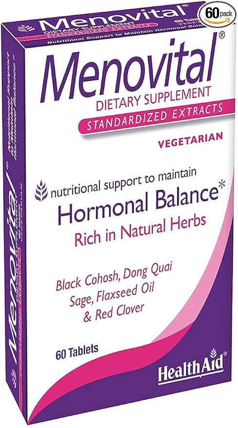 Menovital Nutritional Support to Maintain Hormonal Balance, 60 CT, Twice Daily, Helps Nutritional Support to Maintain Hormonal Balance, Rich in Natural Herbs, Vegetarian