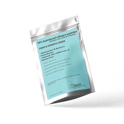 Pure Marine Collagen Powder, DIY Marine Collagen Peptides Powder for Hair, Skin Elasticity and Hydration Cosmetic Grade, (8 Ounce / 226 Gram)
