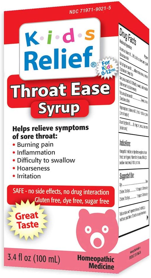 Kids Relief Kids Relief Throat Ease Syrup for Ages 0-12, 3.4 Fl Ounce