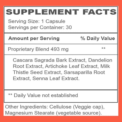 My Gentle Detox - Gentle Constipation Relief for Women & Men - Take at Night, Poop Next Day - 100% Natural Colon Detox Supplement for Less Bloating, Gas, Discomfort (30 Ct)