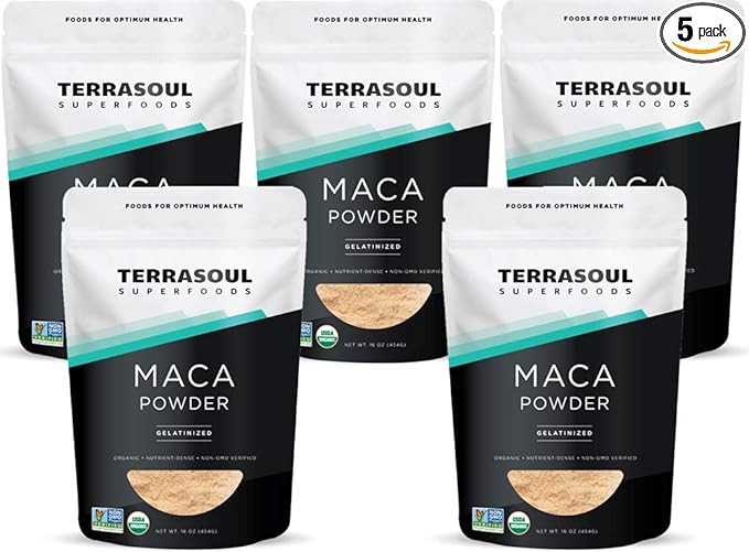Terrasoul Superfoods Organic Gelatinized Maca Powder, 5 Lbs - Premium Quality | Supports Increased Stamina & Energy | Gelatinized for Easy Digestion