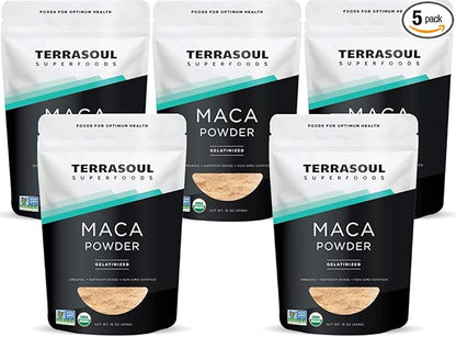 Terrasoul Superfoods Organic Gelatinized Maca Powder, 5 Lbs - Premium Quality | Supports Increased Stamina & Energy | Gelatinized for Easy Digestion