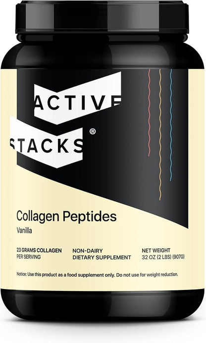 Collagen Peptides Protein Powder, Vanilla - Supports Healthy Hair, Skin, Bones and Joints for Men and Women - Easy-to-Mix Type 1 & 3 Hydrolyzed Collagen from Grass-Fed Beef, 2 Pound