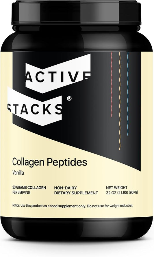 Collagen Peptides Protein Powder, Vanilla - Supports Healthy Hair, Skin, Bones and Joints for Men and Women - Easy-to-Mix Type 1 & 3 Hydrolyzed Collagen from Grass-Fed Beef, 2 Pound