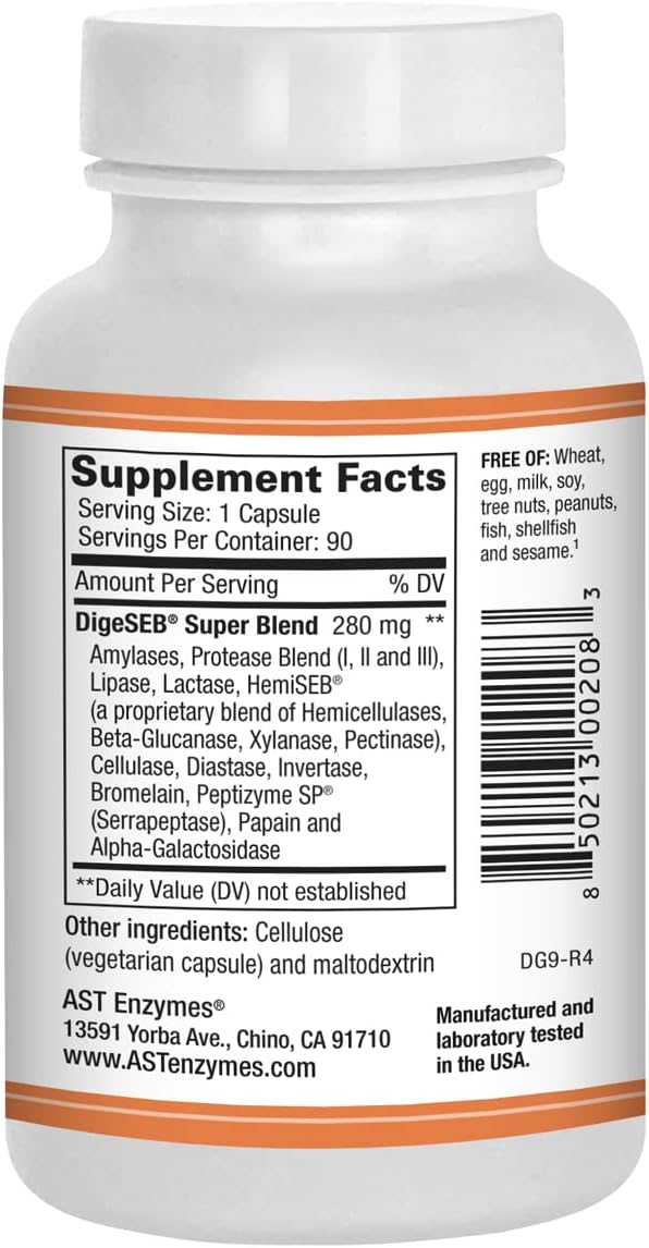 Digest-GI Digestive Enzyme - (90 x 2) Vegetarian Capsules-Digestion and Bloating Relief for Women and Men