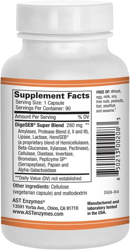 Digest-GI Digestive Enzyme - (90 x 2) Vegetarian Capsules-Digestion and Bloating Relief for Women and Men