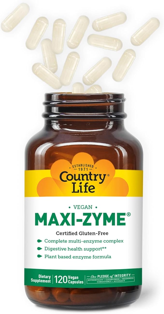 Country Life - Maxi-Zyme, Digestive Enzyme Complex - 120 Vegetarian Capsules