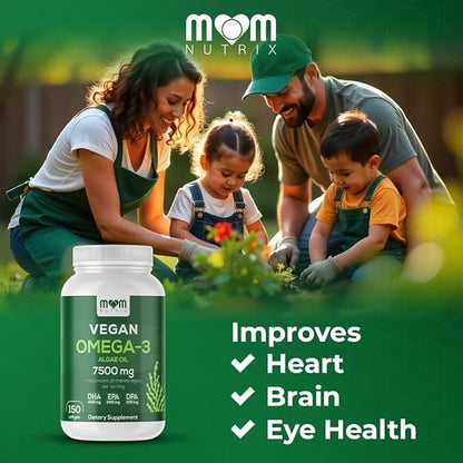 Fish Oil Alternative - Vegan Omega 3 Supplement Algae Oil DHA, EPA, DPA - Plant Based Omega 3 Fatty - Organic & Non-GMO - 150 Softgels