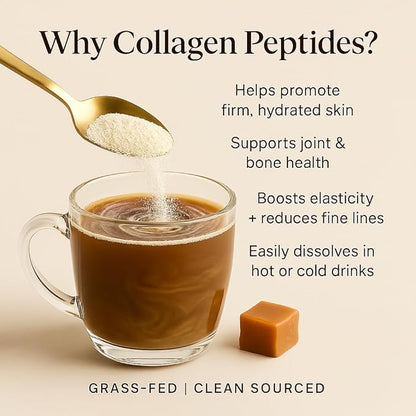 ORGANICS NATURE Collagen Peptides Powder with Irish Sea Moss Vanilla Caramel Flavored | Naturally Sourced Hydrolyzed Collagen w/Biotin for Hair, Skin, Nail, and Joint Support 30 Servings 380 gr