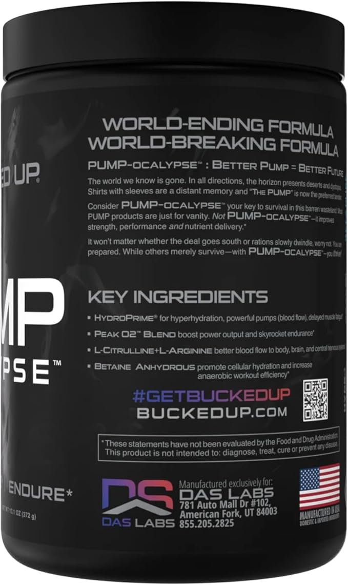 Pump-ocalypse Blueberry Pomegranate | Nitric Oxide, L Arginine Supplement | Citrulline Malate, GlycerPump | Ultimate N.O. Booster | Lean Muscle Support | Blood Flow, Vascularity, Hydration, Endurance