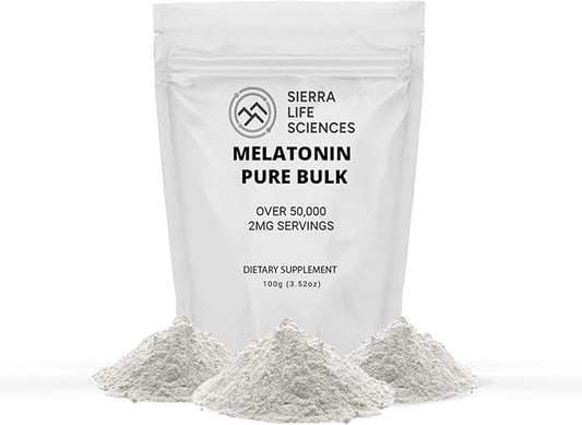 Melatonin | Natural Sleep Aid Bulk Powder | Custom Dose 2mg - 5mg Replace Capsules (100g - 50,000 Doses)