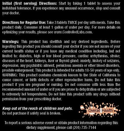 CONTROLLED LABS Orange Triad Daily Multivitamin, Iron Free Sports Supplement for Workout, Digestion, Immune, and Joints, 45 serv - Tablets
