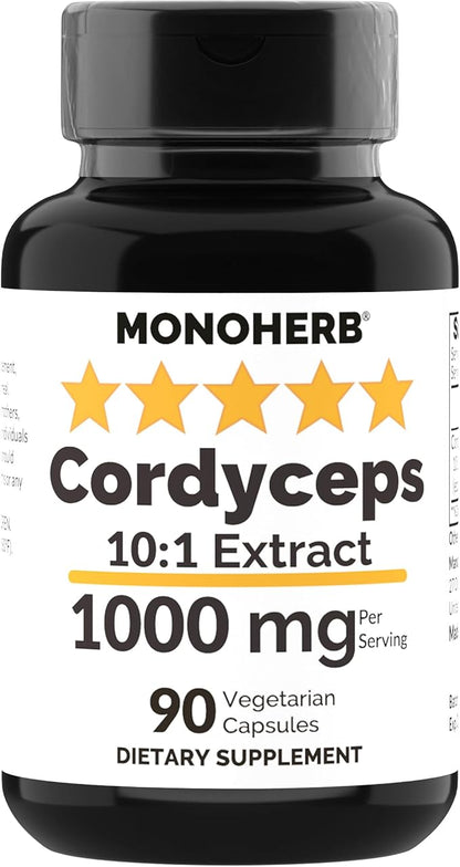 Cordyceps Extract 1000 mg - 90 Vegetarian Capsules