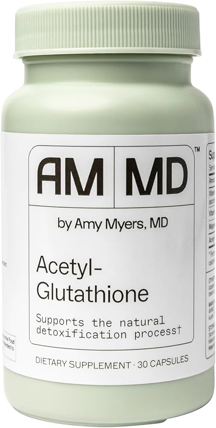 Amy Myers MD Acetyl-Glutathione - Supplement for Immune System Function Support - Antioxidant Formula Aids Against Joint Discomfort - Supplement with Vitamin C & Magnesium - 30 Capsules (30 Servings)
