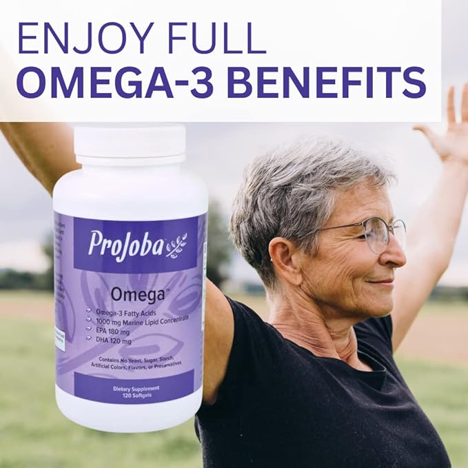 Youngevity Projoba Omega™ - 1000 mg Omega-3 - High-Potency - 180 EPA & 120 DHA to Promote Brain and Heart Health -120 Softgels (Pack of 1)
