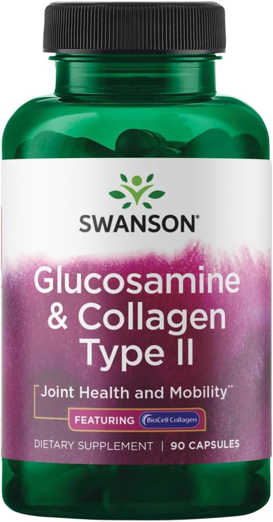 Swanson Glucosamine & Collagen Type II - Featuring BioCell Collagen 90 Capsules