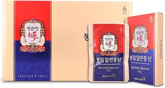 CheongKwanJang Honeyed Korean Red Ginseng Slices, Boost Natural Energy, Performance and Immunity - 6 Pack
