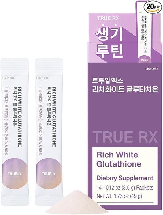 Rich L-Glutathion White 290mg 86% Korea Innerbeauty Collagen 500mg vitaminC 510mg, WhiteTomato, Raspberry Flavor, Powder Stick 14 Pouch