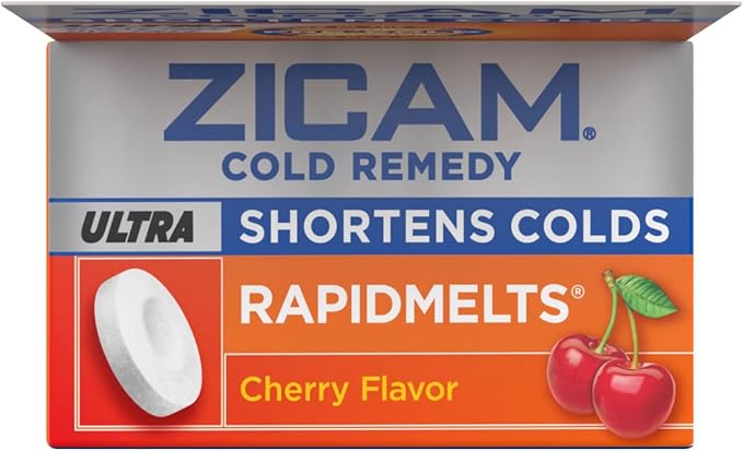 Zicam Cold Remedy Zinc Rapidmelts, Cherry Flavor, 18 Count (Pack of 1)