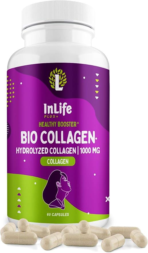 Hydrolyzed Collagen Peptides (60 Count), 1,000mg Per Serving, Beauty Joint and Anti Aging Support for Hair Skin Nails Bones and Joints, Collagen for Women and Men (30-Day Supply) (1)
