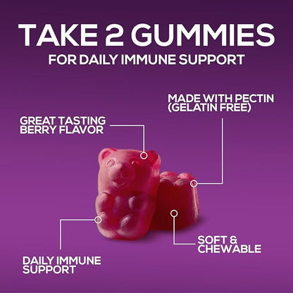 Sambucus Elderberry Immune Gummies - Daily Immune Support for Kids & Adults - Super Concentrated 35:1 Extract, Equivalent to 4200mg of Elderberries, Black Elder Berry Vitamin Supplement - 120 Gummies
