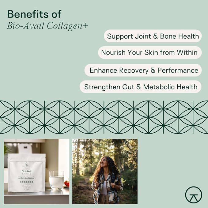 Bio-Avail Collagen+, Grass Fed Collagen Peptides, Optimized for Superior Absorption, Naturally-Sourced Bio-Avail Collagen Supplements for Women and Men, 30 Day Supply