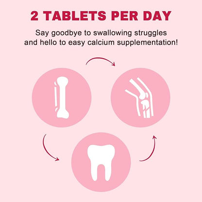 Calcium Citrate 1200 mg with Vitamin D3 Supplement for Women & Men, Calcium Magnesium Zinc D3 for Bone Muscle & Teeth Health - 120 Count - 60 Day Vegan Supply