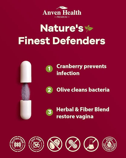 Vaginal Probiotics for Women - 60 Billion Womens Probiotic for Vaginal Flora, Odor, Yeast, Gut & Digestive Health with Saffron, Lecithin, Cranberry & Olive Leaf Extracts | 180 Veggie Caps