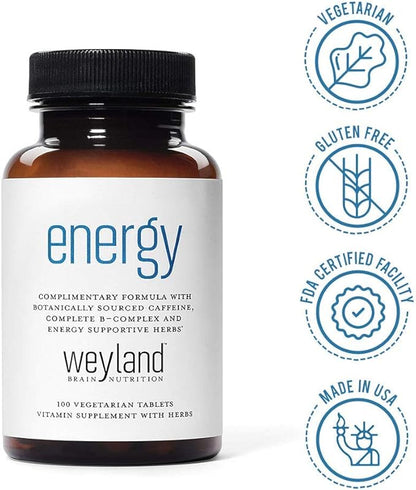 Weyland: Energy - Complimentary Formula w/Botanically Sourced Caffeine, Complete B-Complex and Energy Supportive Herbs