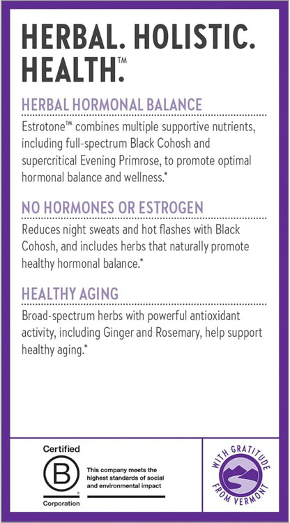 New Chapter Menopause Supplement - Estrotone Herbal Hormone-Balance Blend with Black Cohosh to Reduce Hot Flashes & Night Sweats - 60 ct Vegetarian Capsule