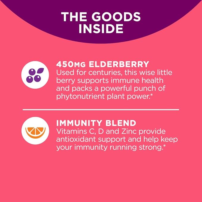 OLLY Hello Happy Gummy Worms Mood Support with Saffron, Vitamin D - 60 Count and Extra Strength Elderberry Gummies Immune Support with 450mg Elderberry - 60 Count