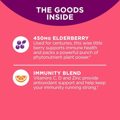 OLLY Hello Happy Gummy Worms Mood Support with Saffron, Vitamin D - 60 Count and Extra Strength Elderberry Gummies Immune Support with 450mg Elderberry - 60 Count