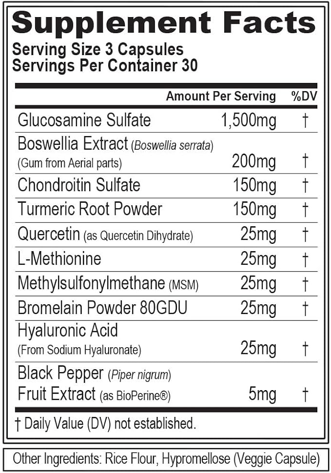 Evlution High Absorption Joint Support Supplement FLEXMODE Joint Supplement with Advanced Joint Vitamins Including Glucosamine Chondroitin MSM Boswellia and Hyaluronic Acid - 30 Servings