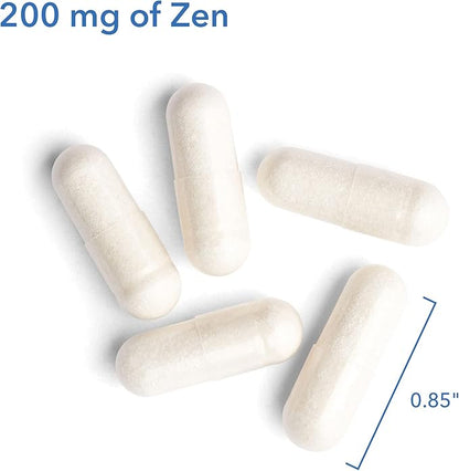 Allergy Research Group 200mg of Zen Supplement - GABA, L-Theanine, Calmness Support, Day or Night, Hypoallergenic, Vegetarian Capsules - 120 Count