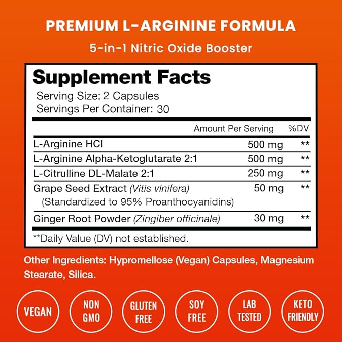 NutraChamps L-Arginine Capsules and Nitric Charge Capsules 2 Pack Bundle