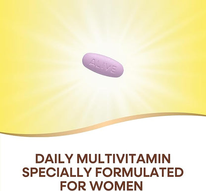 Nature's Way Alive! Daily Complete Multivitamin for Women, Supports Energy Metabolism, Hair, Skin & Nails*, B-Vitamins, 130 Tablets (Packaging May Vary)