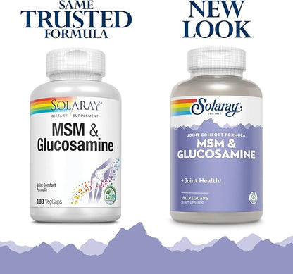 Solaray MSM and Glucosamine Capsules, 180 Count