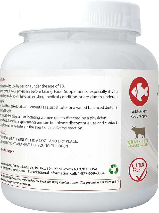 Best Naturals Multiple Collagen Peptides Protein Type I, II III, V & X Collagen unflavored 1 Pound - Grass Fed & Pasture Raised - Water Soluble - Easy to Mix