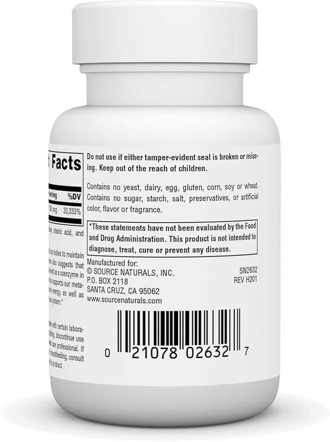 Source Naturals Biotin, Hair, Skin, and Nail Support*, 10,000 mcg - Non-GMO - 60 Tablets
