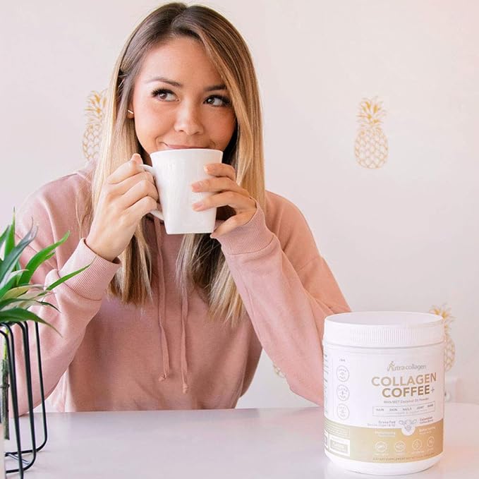 Peptide Protein Powder with Premium Columbian Coffee; Grass-Fed; Keto Friendly, MCT Coconut Oil Powder, Soy Free, Gluten Free, Sugar Free, 40mg Caffeine per Srving; 25 Servings; Original