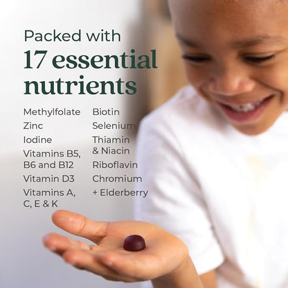 New Chapter Kids Multivitamin Gummies - 50% Less Sugar, Kids Gummy Vitamins with Vitamins C, D3 & Zinc, Non-GMO, Gluten Free, Berry-Citrus, 60ct