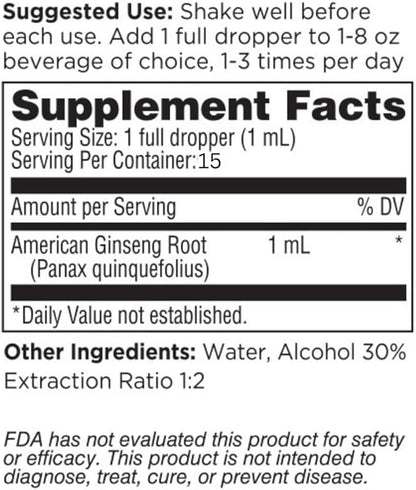 Dairyland American Ginseng Extract 1 Fl oz 西洋参提取物, Authentic Wisconsin Ginseng Liquid for Healthy Energy, Vitality, Mood and More- Non-GMO, Gluten Free - Ginseng Herb Supplement for Daily Use
