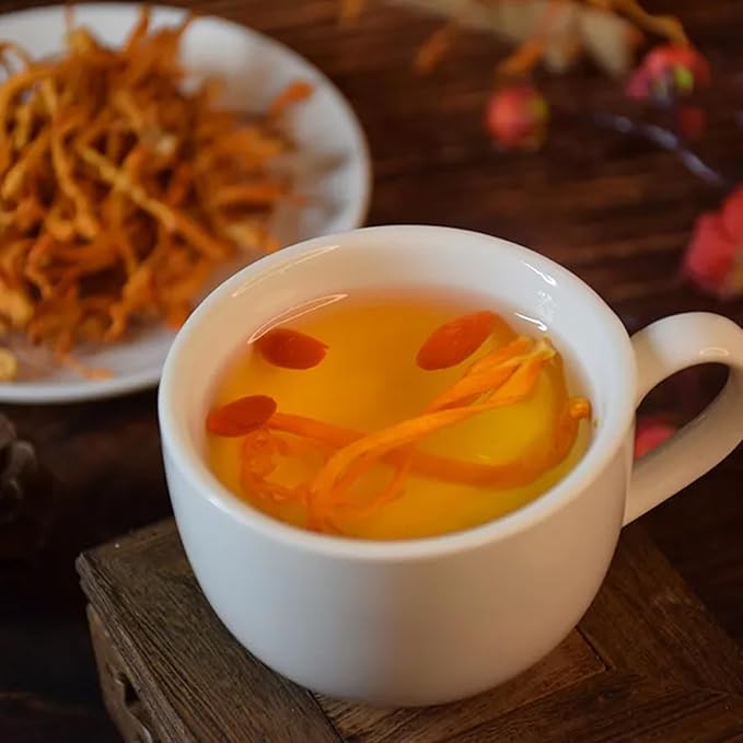 QIANPINHUI Cordyceps Flower Whole Dried Cordyceps Mushroom 6oz - Helps Reduce Fatigue,Increase Energy for Soup/Cooking/Cooling/Tea Making