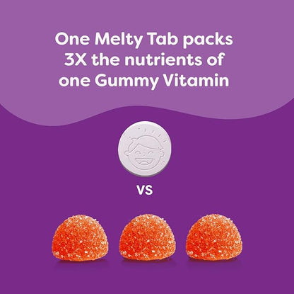 Renzo's Picky Eater Kids Multivitamin with Iron, Dissolving Kids Vitamins with Vitamin D3 and K2 and More, 60 Sugar-Free Melty Tabs, Oh-Oh-Oh Orange Flavor