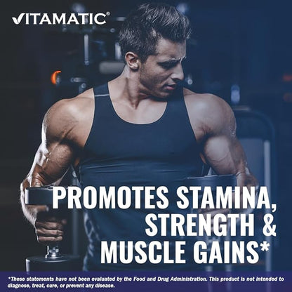 Vitamatic Tongkat Ali Extract 200 :1 Extract for Men (Longjack) Eurycoma Longifolia - 1800 mg Per Serving - Made with Fadogia Agrestis 20:1 Extract, Tribulus 95% & Panax Ginseng - 180 Capsules
