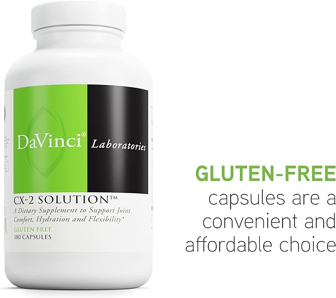 DAVINCI Labs CX-2 Solution - Dietary Supplement to Support Muscle Function, Joint Health, Hydration and Flexibility* - with Glucosamine HCl, MSM, Sea Cucumber, and More - Gluten-Free - 180 Capsules