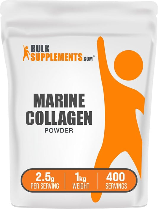 BulkSupplements.com Marine Collagen Powder - Collagen Supplement, Hydrolyzed Collagen Powder, Marine Collagen Peptides Powder - Fish Collagen Powder, 2500mg per Serving, 1kg (2.2 lbs)