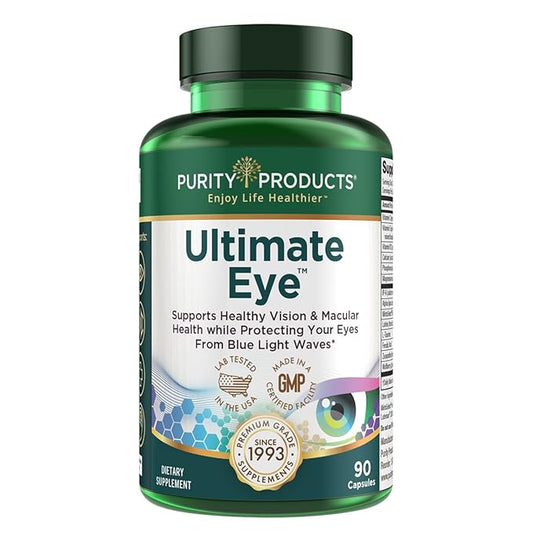 Ultimate Eye Support by Purity Products - 10 mg of Lutein w/Lutemax 20/20, 100 mg of Alpha Lipoic Acid, 2 mg Zeaxanthin Eye Vitamins - Clinically Studied - Blue Light Wave Protection - 90 Capsules