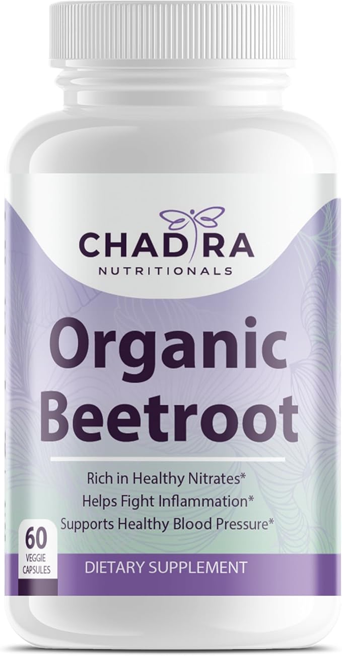 Organic Beet Root Capsules – Beets for High Blood Pressure, Immune Support & Heart Health with 1,300 mg Organic Beet Root Powder – Gluten Free, Vegan, No Added Sugar – 60 Capsules