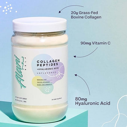 Alani Nu Collagen Peptides Powder UNFLAVORED | 18g Protein | Supports Bone, Skin and Nail Health | Collagen for Women | 80mg of Hyaluronic Acid | Gluten Free | Sugar Free | 14 Servings
